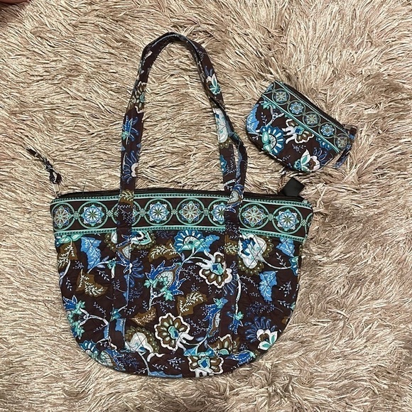 VERA Bradley Blue Handbag & Wristlet - Picture 1 of 10